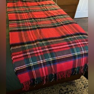 NWT Lambswool Throw Blanket by LochCarron of Scotland in Royal Stuart Tartan